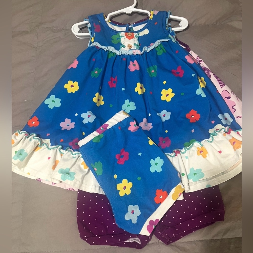 SweetHoney Blue Floral Kids Matching Set